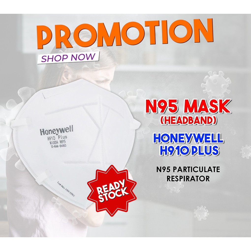 HONEYWELL N95 H910 PLUS (HEADBAND) N95 FACE MASK NIOSH N95 CERTIFIED
