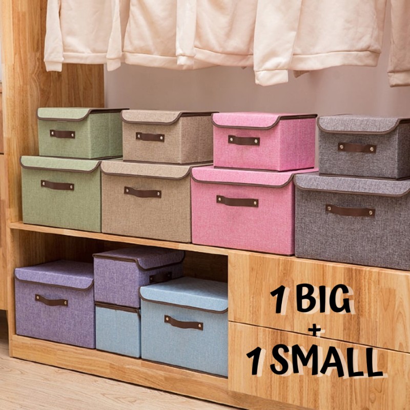 Home storang 2 in 1 set Storage Box Foldable Wardrobe Linen Storage Box