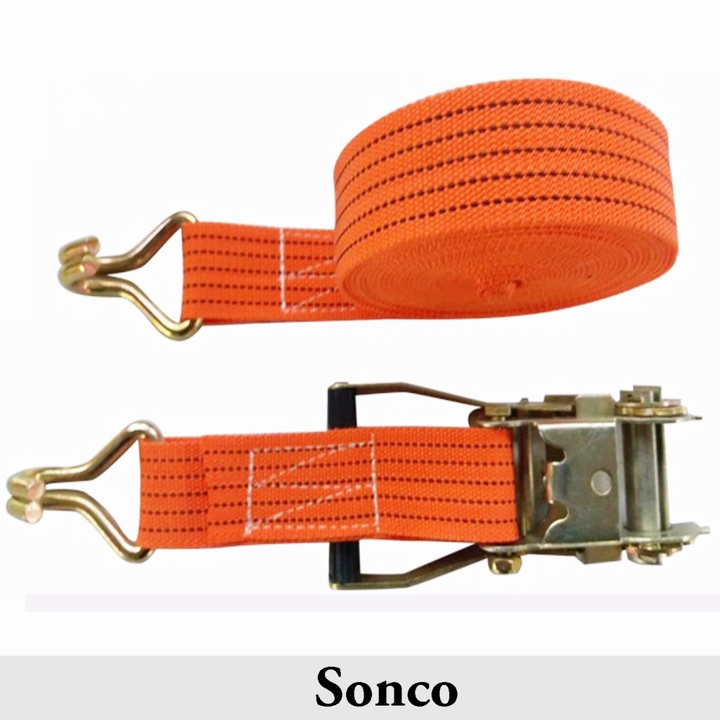 2" x 10M X 5 Ton HEAVY DUTY LORRY RATCHET TIE DOWN WITH STEEL HOOK TIED