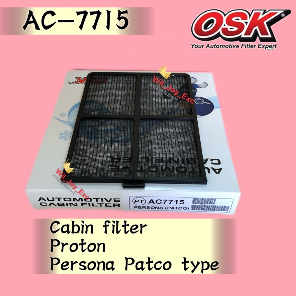 OSK AC7715 CABIN FILTER PERSONA PATCO TYPE AIRCOND FILTER Shopee