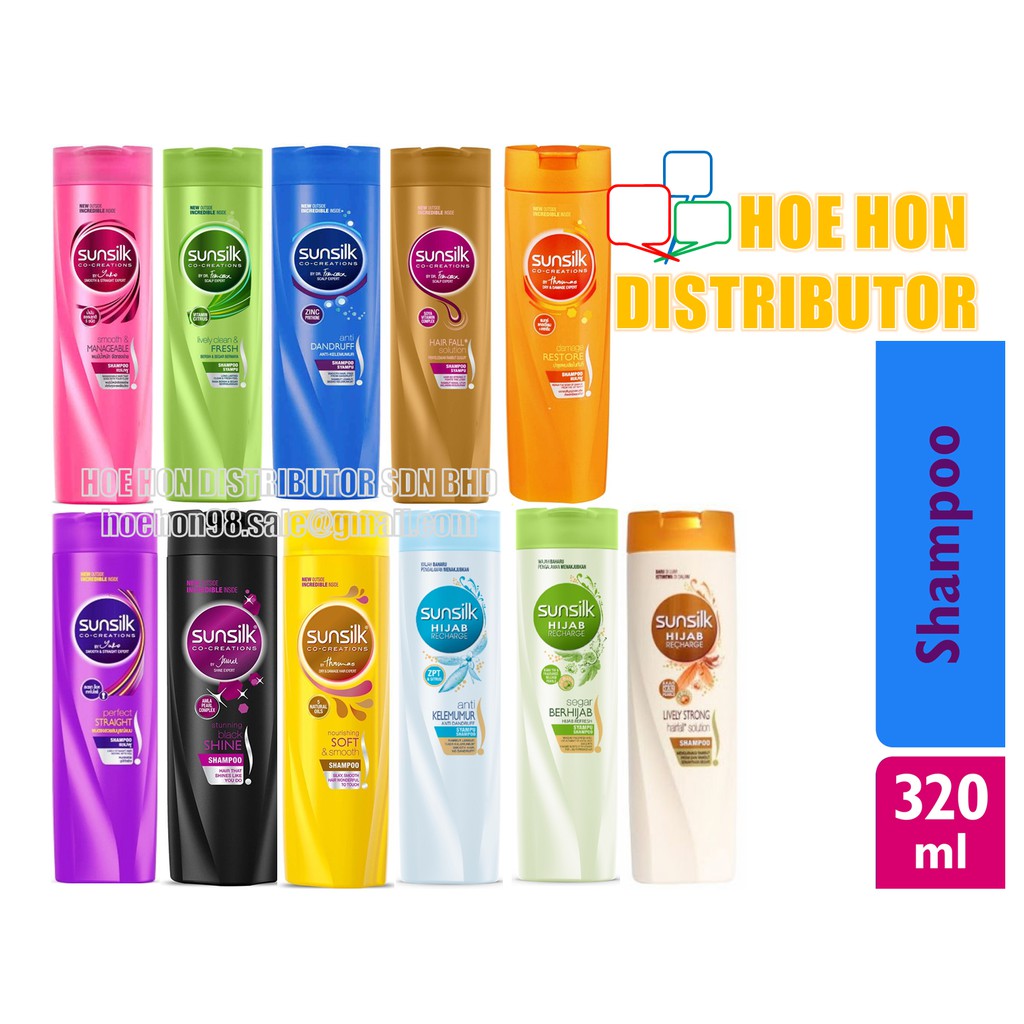 Sunsilk Shampoo 320ml Syampu Rambut Hijab Anti Dandruff, Hairfall