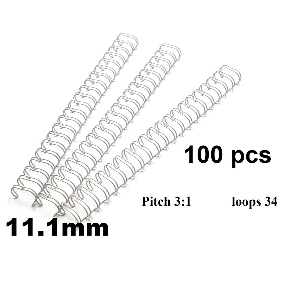 Wire Binding Spines, Steel Wire O ring 31 34 loops 100 PCS White 11