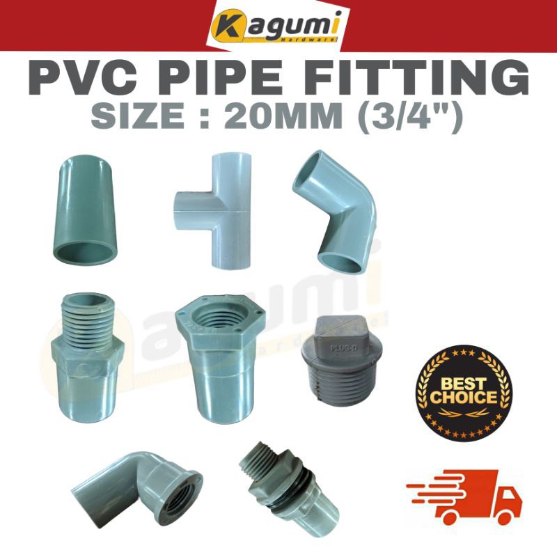 PVC PIPE FITTING / FITTING PAIP PVC KELABU 20 MM (3/4") Shopee Malaysia
