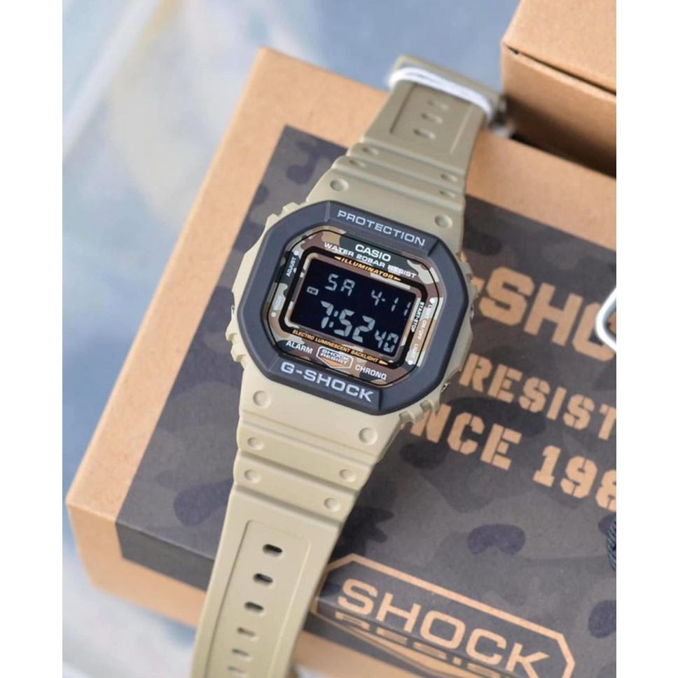 DW5600 G Shock DW5600 Beige Army G Shock Petak jam tangan G Shock