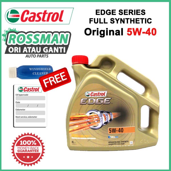 [100 ORIGINAL] Castrol EDGE 5W40 SN/CF Fully Synthetic Engine Oil (4L) DEXOS2 5W40 + Free