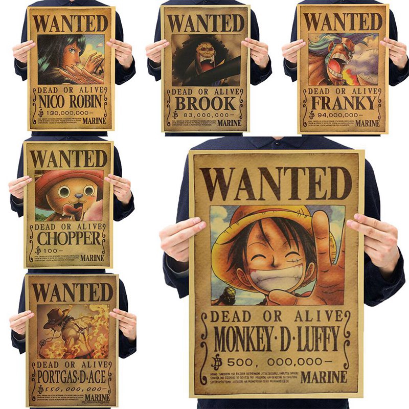 Anime One Piece Reward Series Retro Poster Kraft Paper Poster One Piece