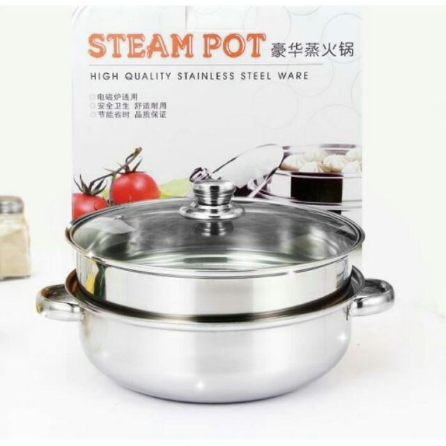 28 cm steaming soup pot Steamer MultiPurpose Steamboat Pot periuk kukus