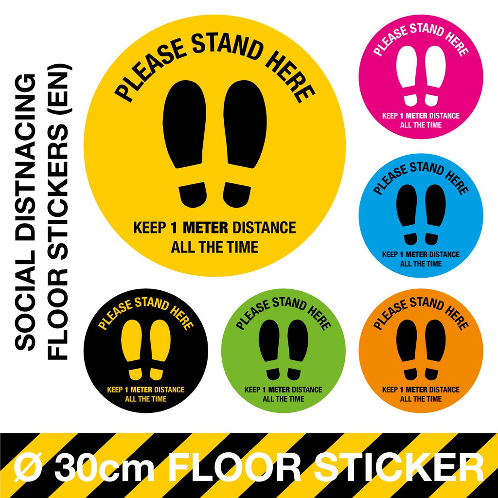 Social Distancing Covid19 Floor Stickers Shopee Malaysia