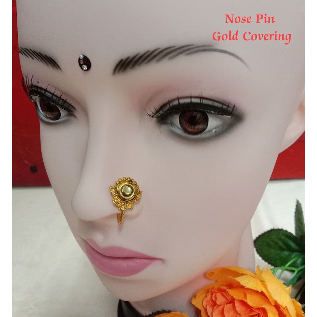 Nose Ring Ready Stock / Nose Pin / Indian Nose Rings / Gold Covering