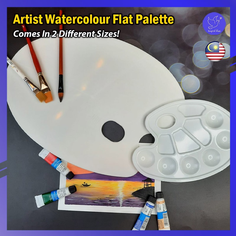 Tropical Blue Painting Palette Acrylic Oil Painting Plastic Palette