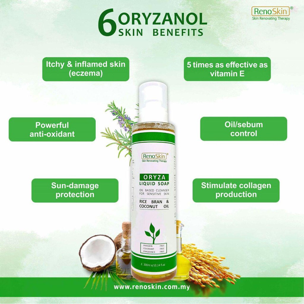 SABUN BERUBAT UNTUK KULIT SENSITIF RENOSKIN ORYZA LIQUID SOAP FOR