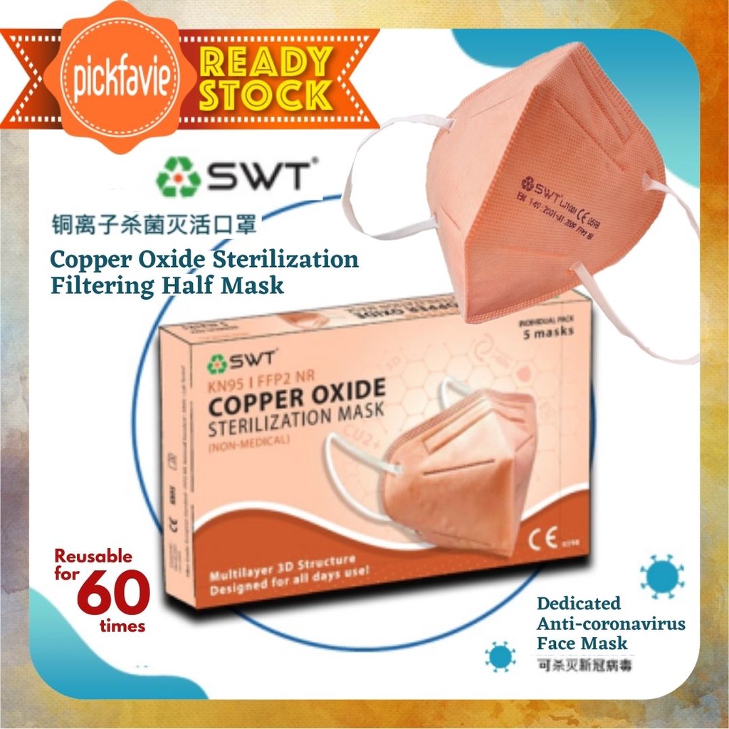 Filtering Half Mask SWT Copper Oxide Masks Containing Copper Oxide IP97