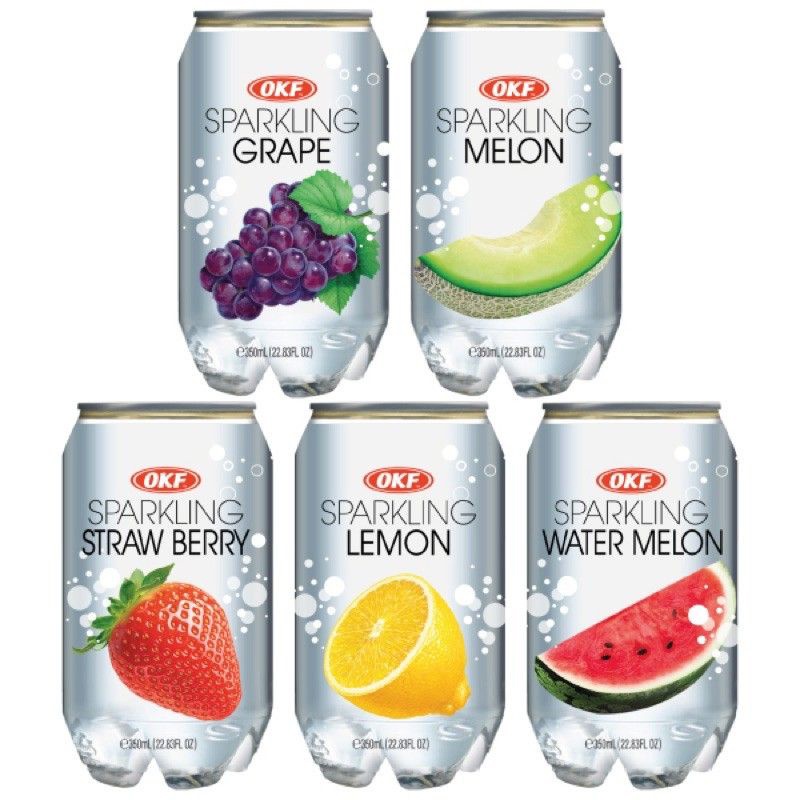 KOREA OKF Sparkling Drinks 350ml ( Watermelon, Strawberry, Lemon, Grape