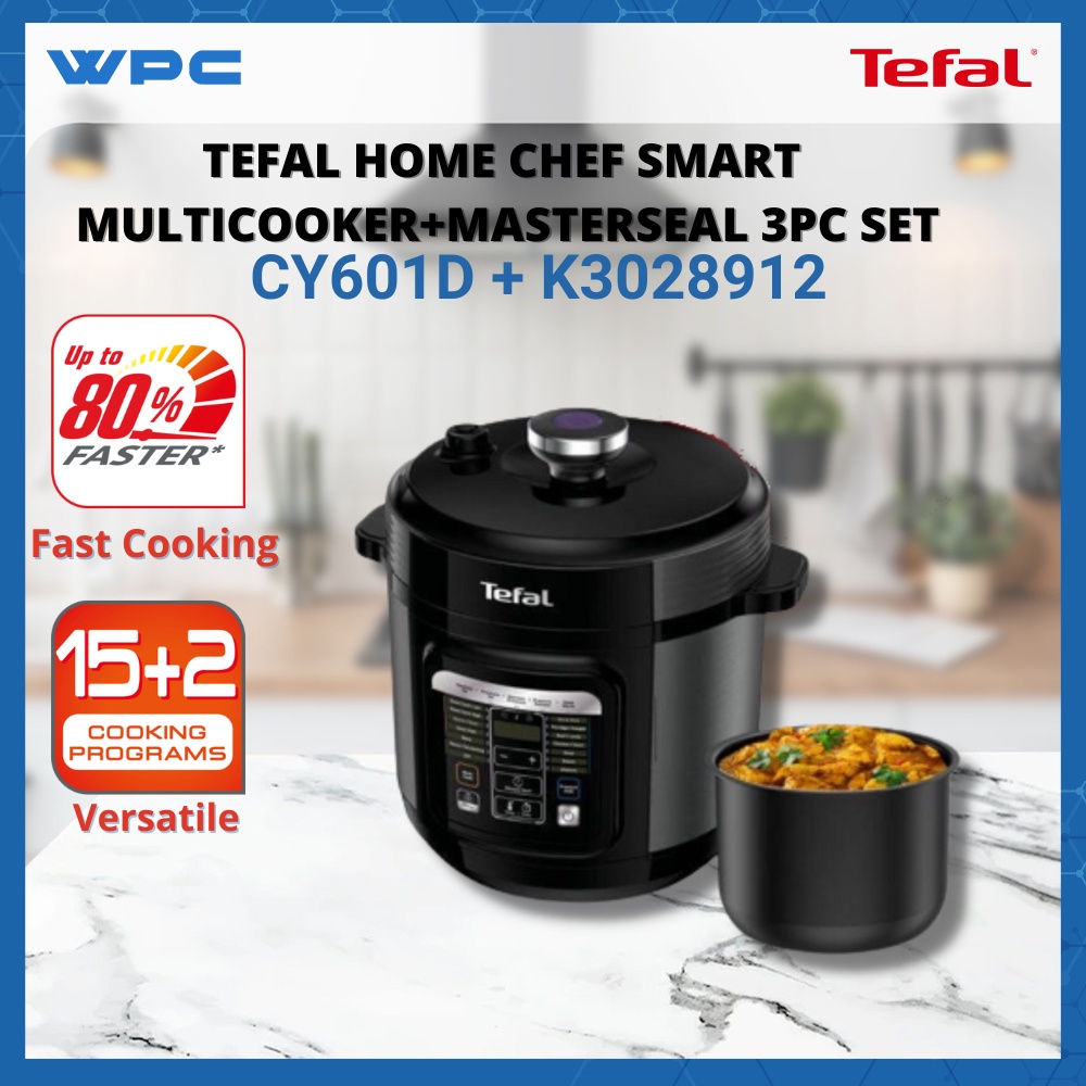 TEFAL HOME CHEF SMART MULTICOOKER+MASTERSEAL 3PC SET(CY601D + K3028912