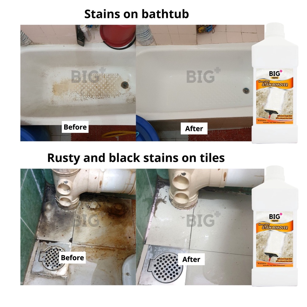 BIG+ Heavy Duty Stain Remover A Toilet Floor Cleaner Liquid Bathroom Kitchen Cement Tiles Mozek