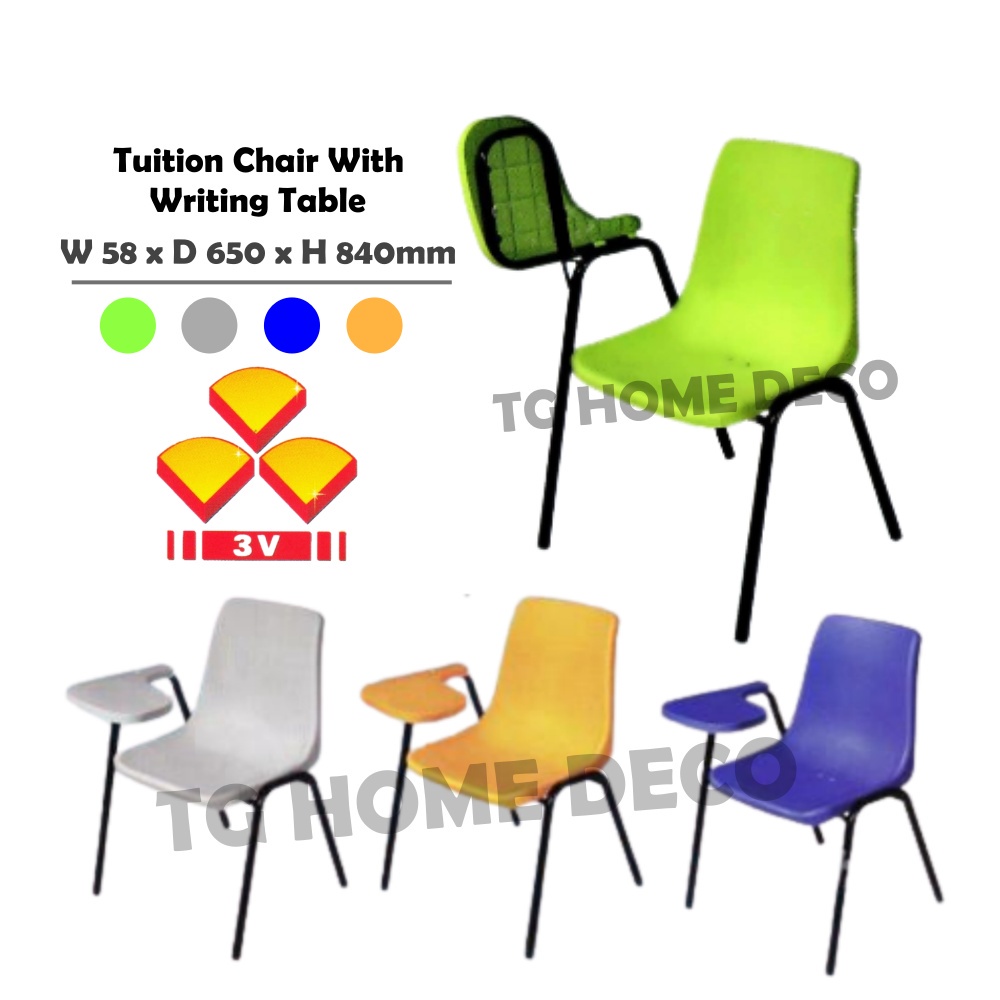 3V SU701HNA Tuition Study Chair With Writing Pad Table / Student Chair