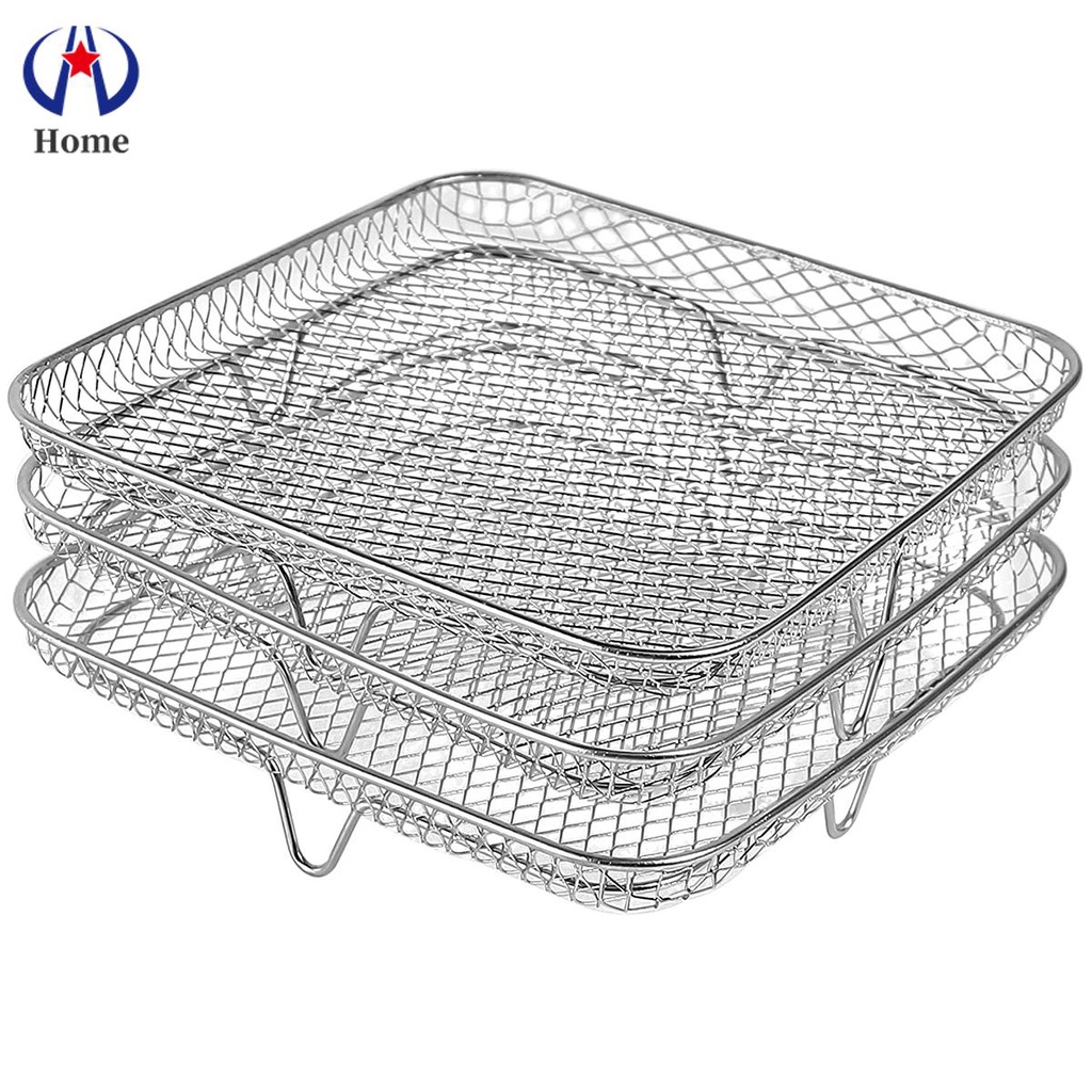 Air Fryer Racks Three Layer Stackable Dehydrator Racks Stainless Steel