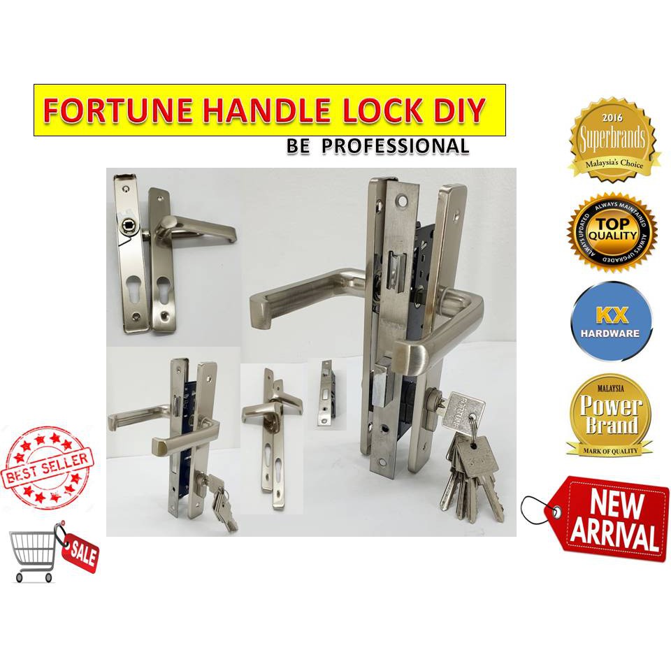 FORTUNE7018 (SN) HANDLE IRON DOOR GATE LOCK METAL DOOR KUNCI PINTU BESI