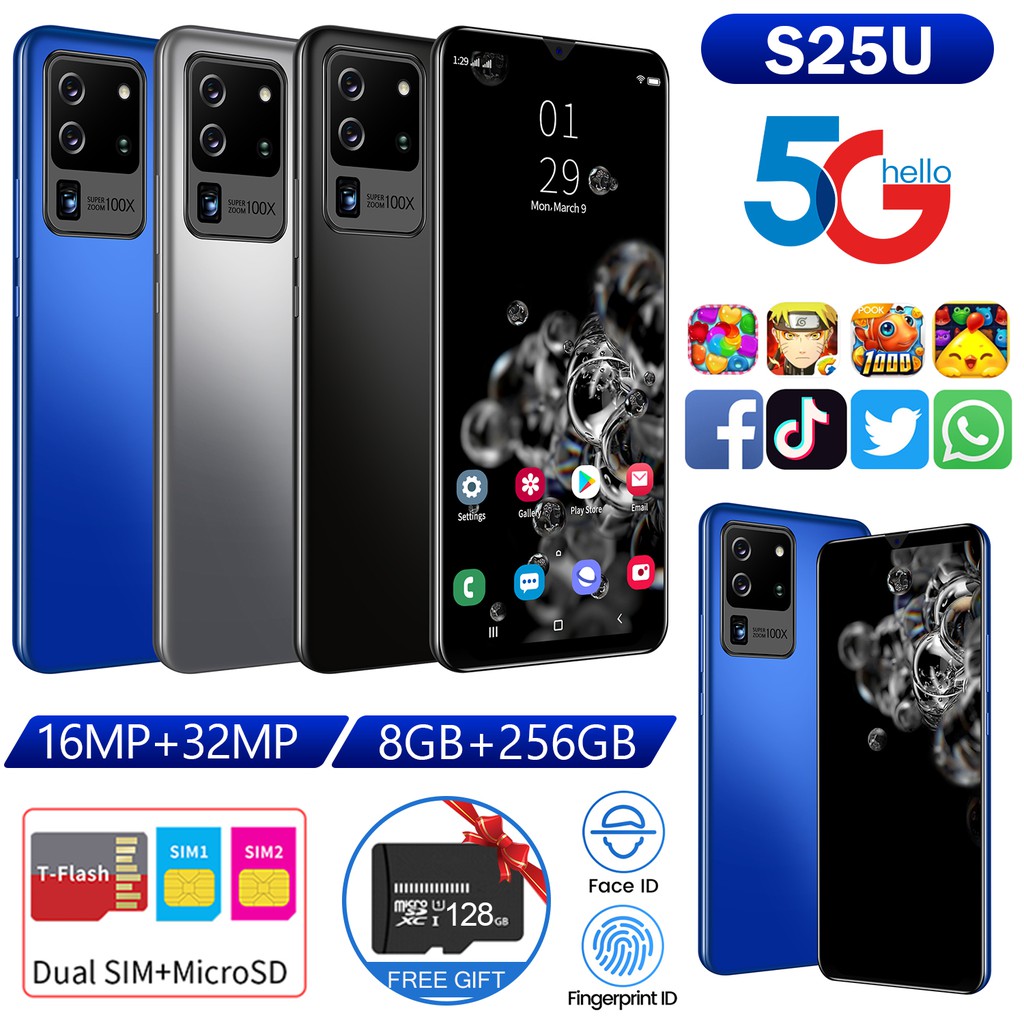【ready stock】The new S25U smartphone 6.3 inches 8 + 256G 4G /5G mobile