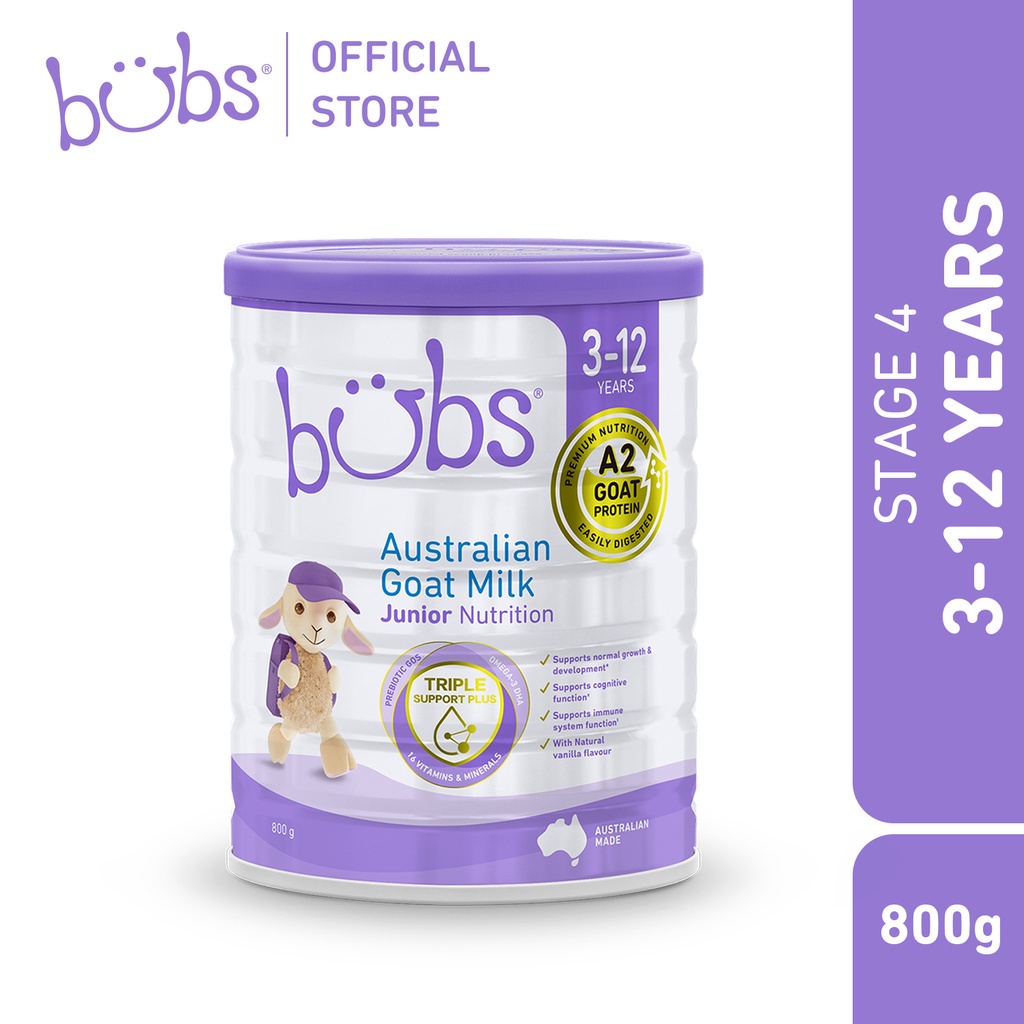 Bubs Organic Australian Goat Milk Junior Nutrition Drink Stage 4 For 312 Years (800g) Shopee