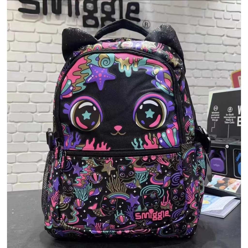 New Smiggle Backpack Cute Cat Classic backpack Shopee Malaysia