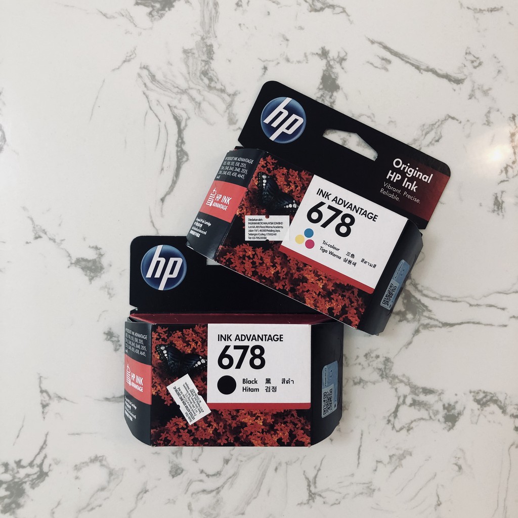 ORIGINAL HP INK 678 & 680 BLACK/COLOUR Shopee Malaysia