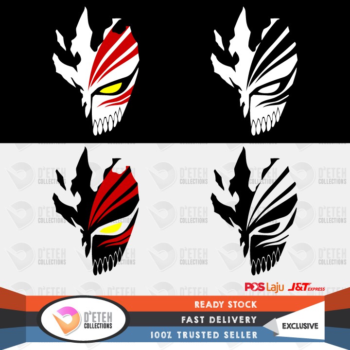 Anime Bleach Ichigo Kurosaki Hollow Mask Vinyl Decal Sticker Shopee