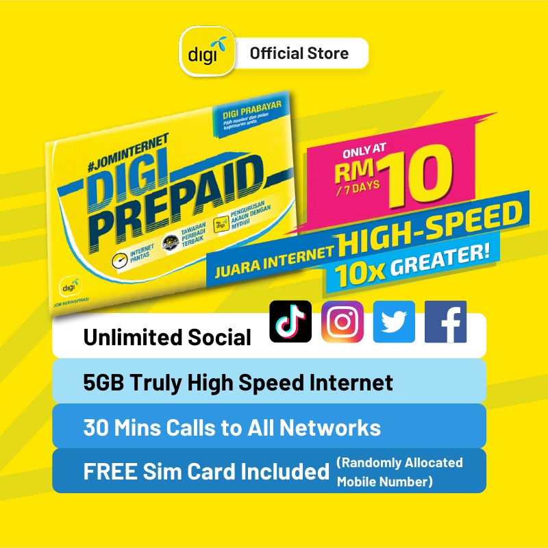 Digi Exclusive Prepaid Starter Pack Digi Prepaid SIM Pack Shopee Malaysia