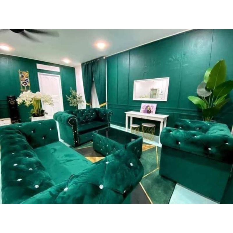 SOFA CHESTERFIELD 3+2+1+meja Shopee Malaysia