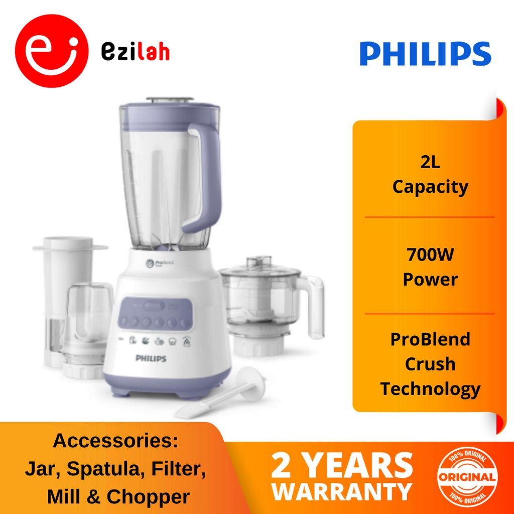 Philips Blender with Mill & Chopper (2.0L/700W) HR2223 Shopee Malaysia