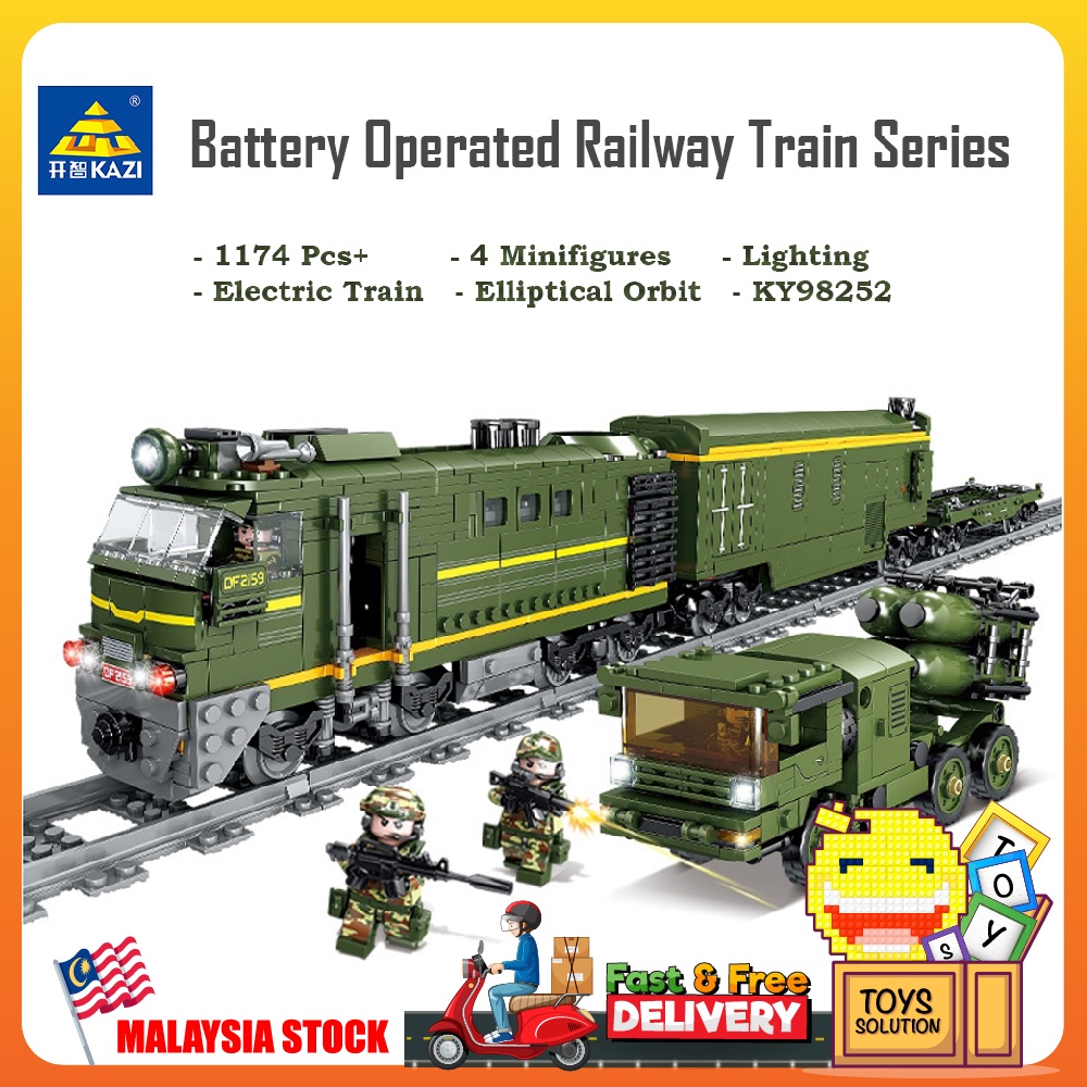 KAZI 98252 Electric Railway Train Battery Operated Building Blocks w