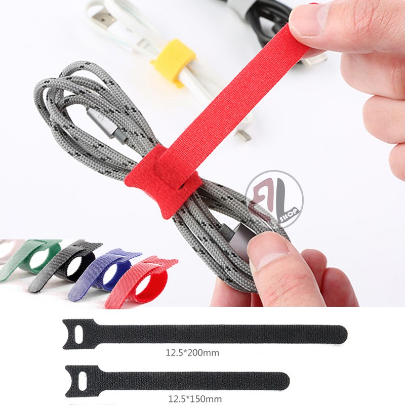Nylon Velcro Cable Ties Wire Strap cord Wrap Fastening Organizer