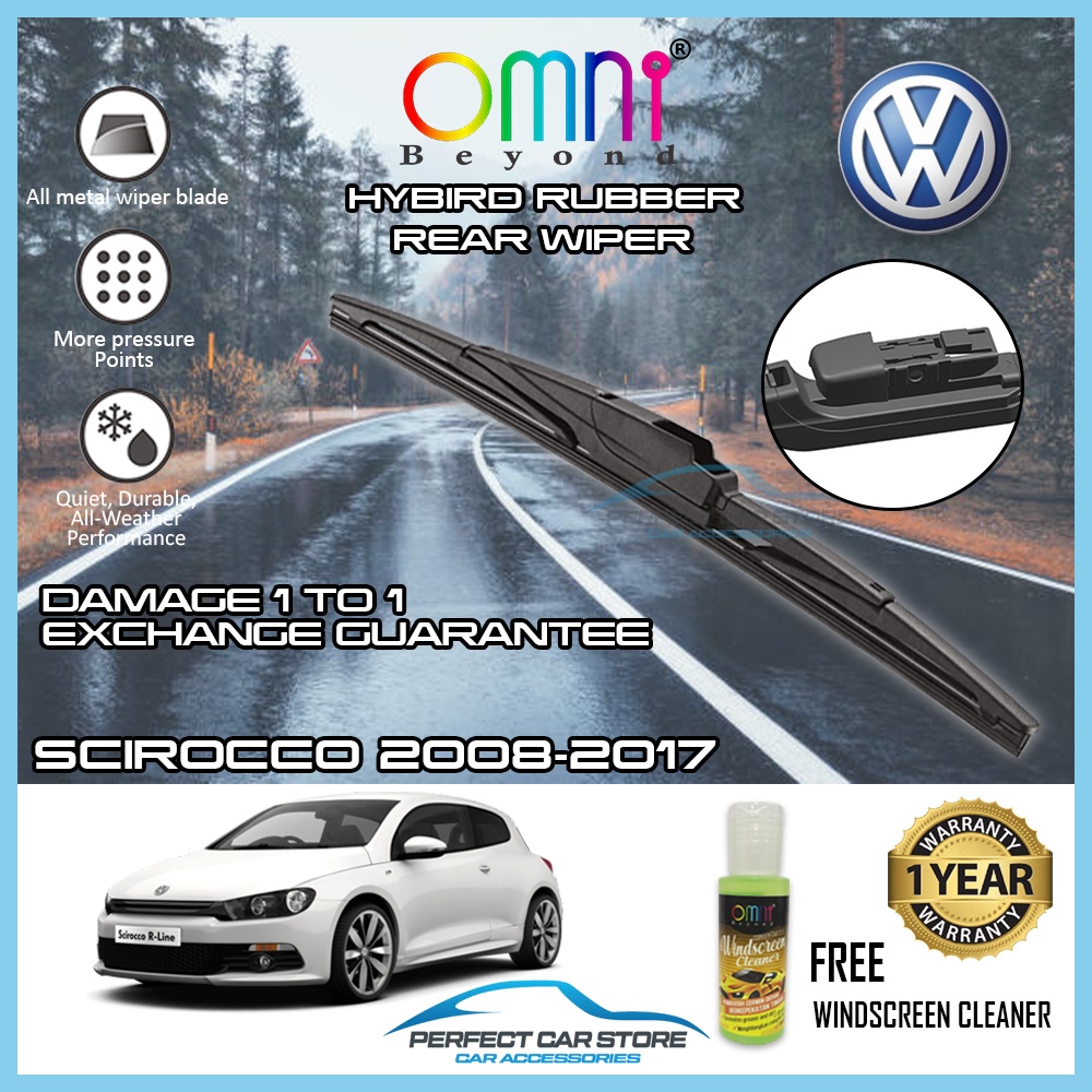 Volkswagen Scirocco 2008 2017 Omni Beyond HYBIRD Rubber Rear Wiper
