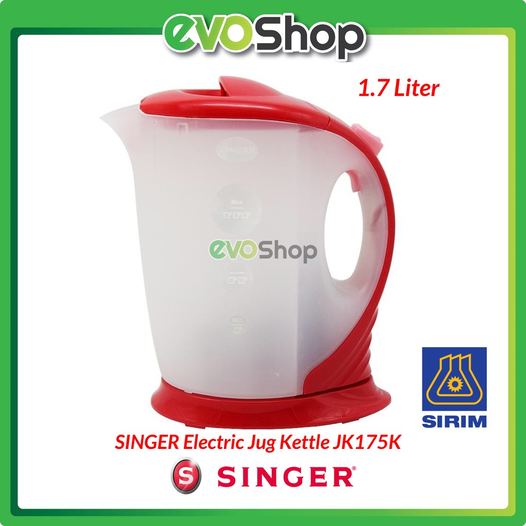 SINGER Electric Jug Kettle 1.7 Liter JK175K Cerek Masak Air Elektrik