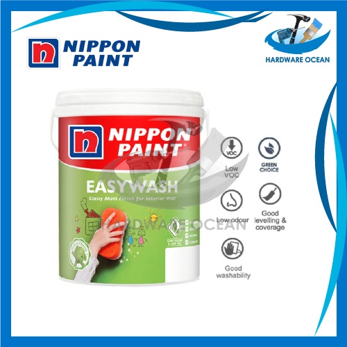 Nippon Paint Easywash White Colours 18Liter Indoor Water Based Wall