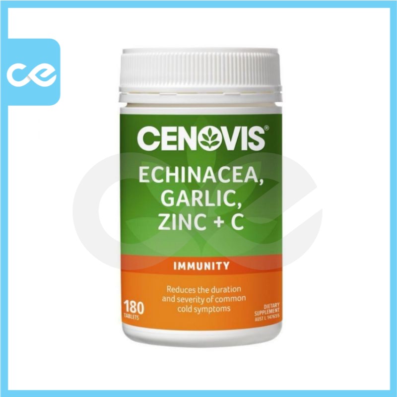Cenovis Echinacea, Garlic, Zinc & C Contains Vitamin C 180 Tablets