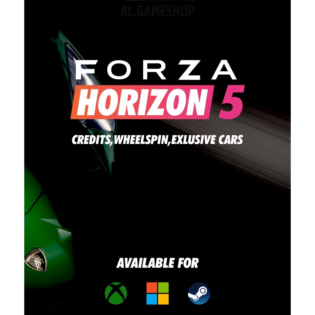 FORZA HORIZON 5 Credits , Super Wheelspin , Cars Boosting Service Shopee Malaysia