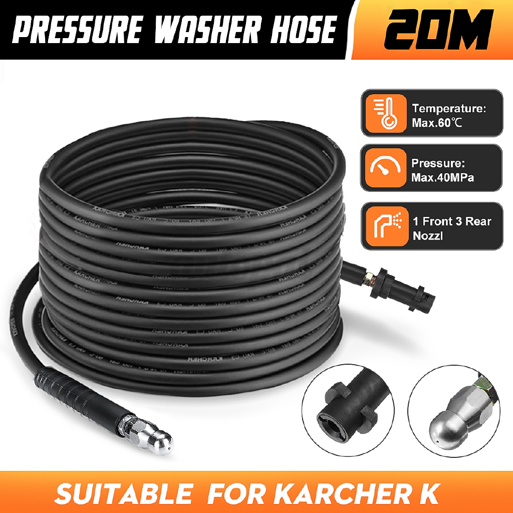 20 Meter 5800PSI High Pressure Washer Sewer Drain Cleaning Hose For