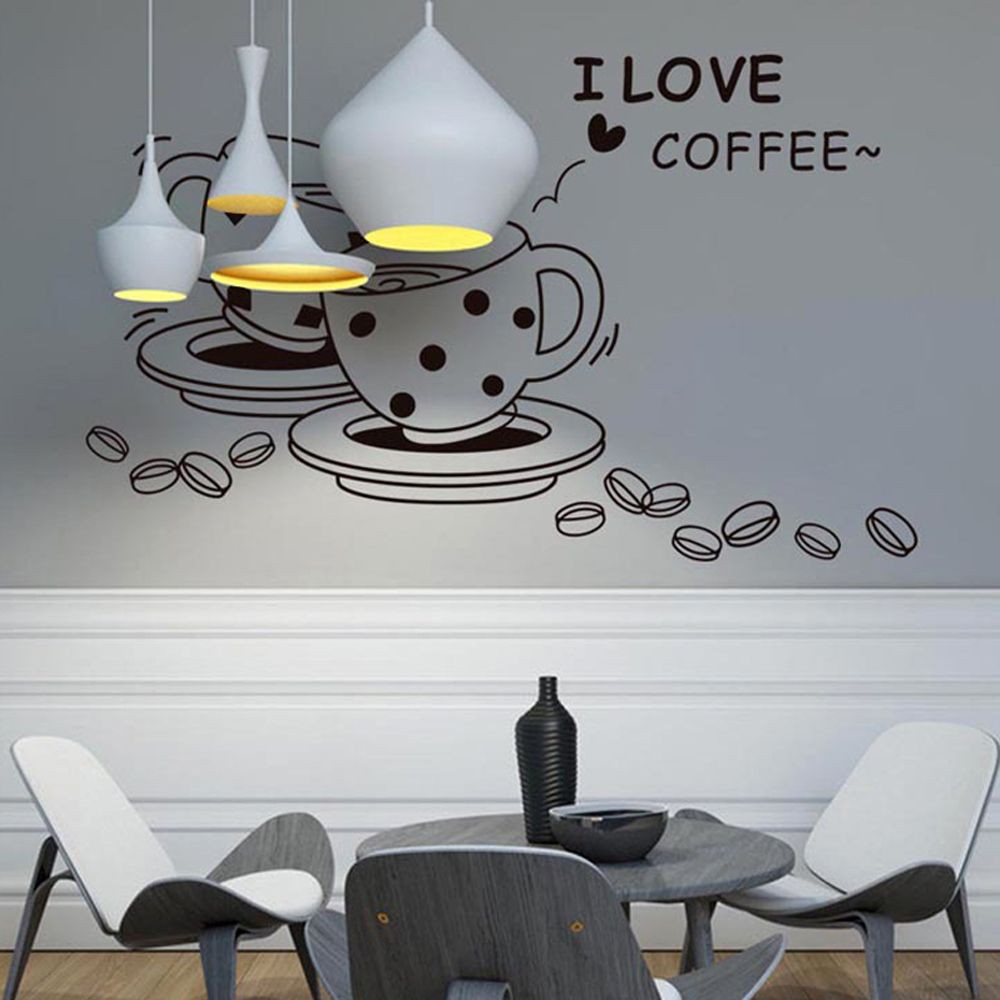 Coffee Cup Wall Stickers Home Decor Kitchen Wall Decals Coffee Cup Paster