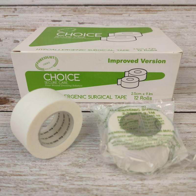 FORESIGHT CHOICE Hypoallergenic Surgical Tape 2.5cm x 9.1m (1 Box