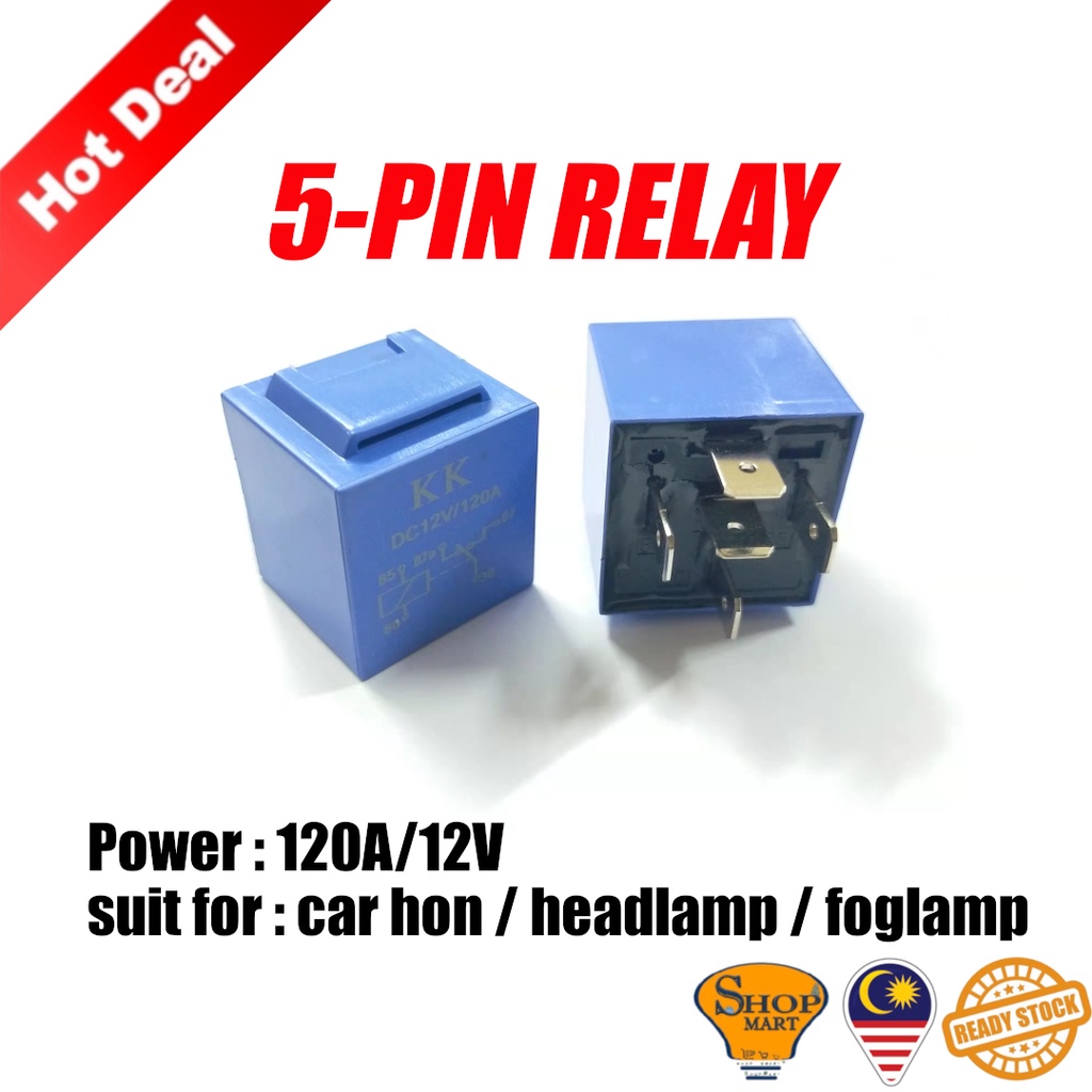 Universal Automotive Car Relay 12V 120A 5 Pin Horn Hon Relay Bunyi Kuat