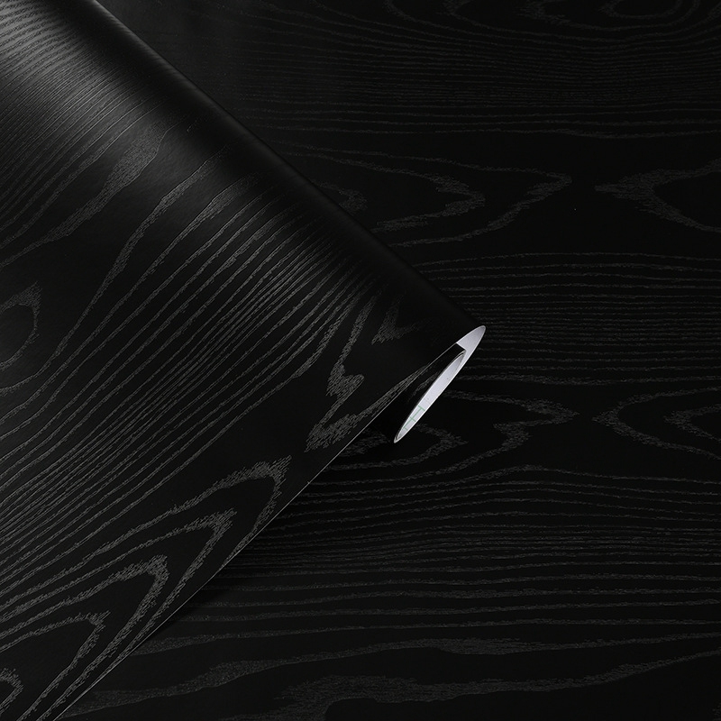 3D Black Striped Wood Grain Wall Sticker Table/ Door/