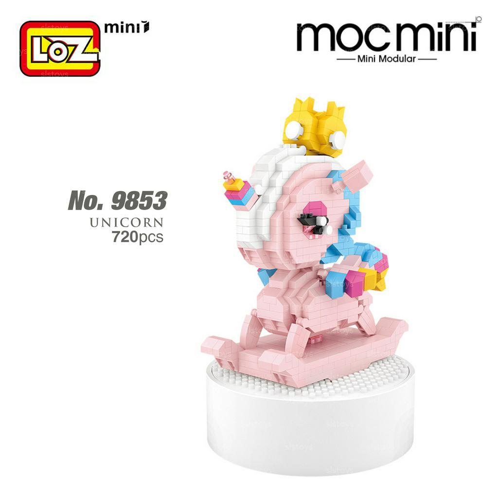 LOZ IDEAS Mini Block Music Box Unicorn Block Pink Cute Musical Box