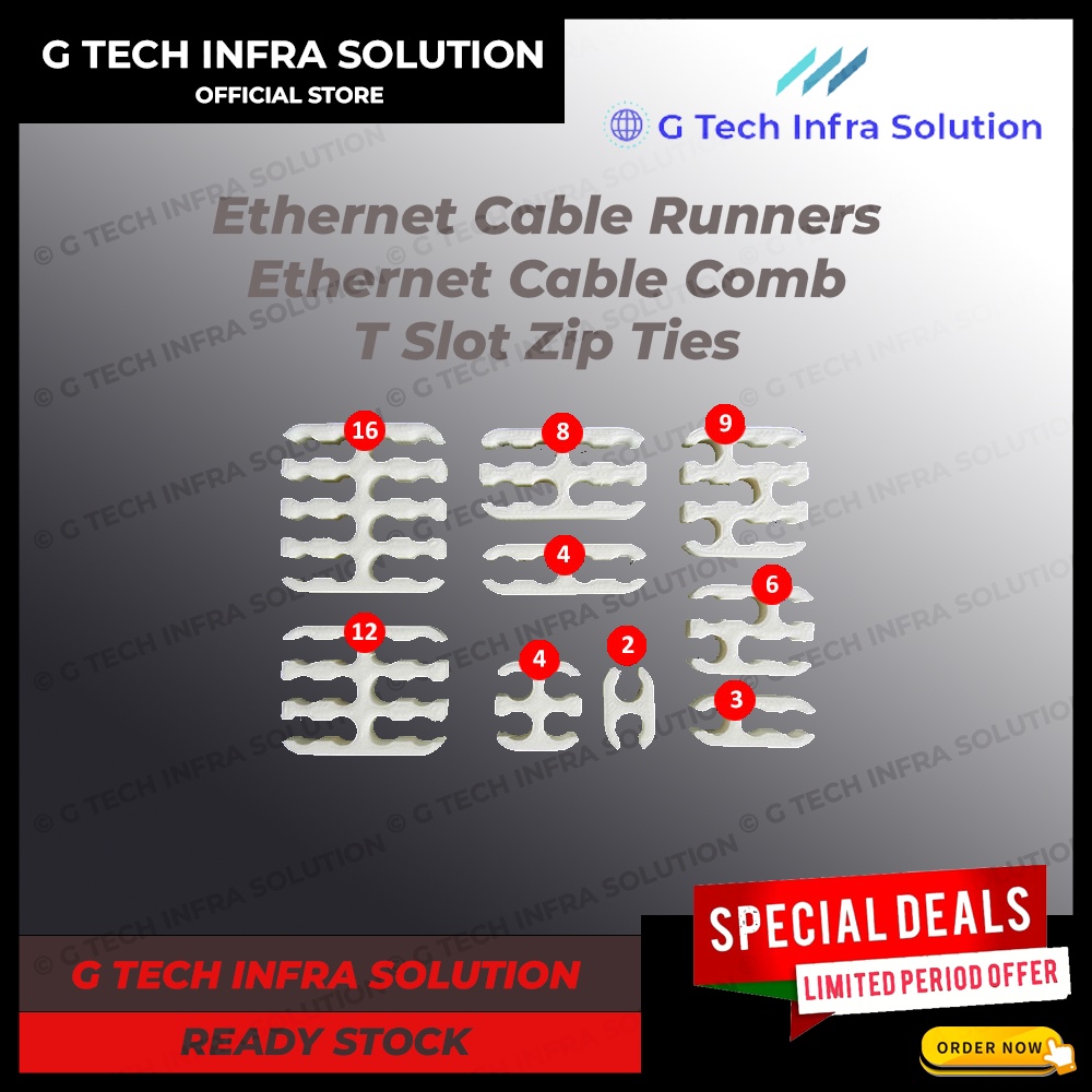 Cable Runners / Cable Comb T Slot Zip Ties for server