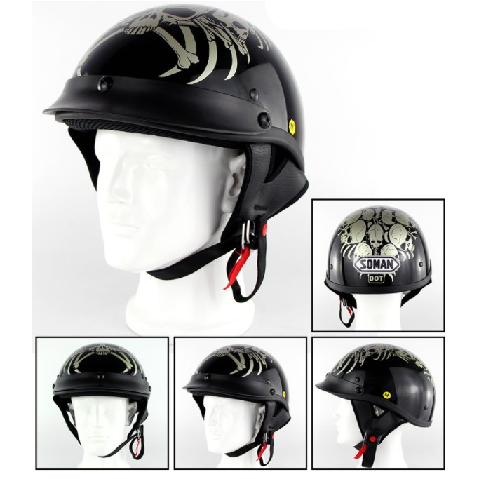 Motorcycle Scooter Half Helmet Soft Safety Outdoor Riding Racing