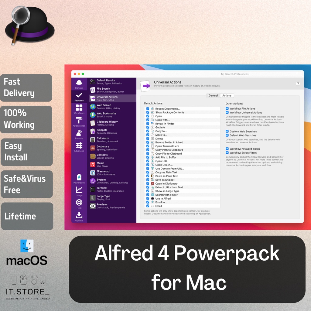 Alfred 4 Powerpack v4.6.5 Lifetime for Intel and M1 Chip Apple Silicone