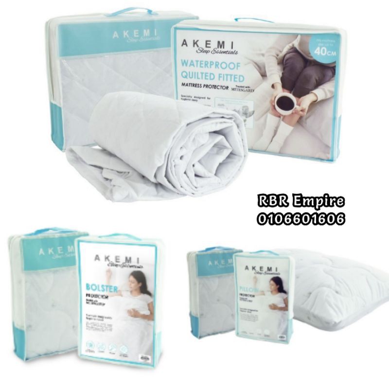 AKEMI Sleep Essentials Waterproof Quilted Fitted Mattress Protector