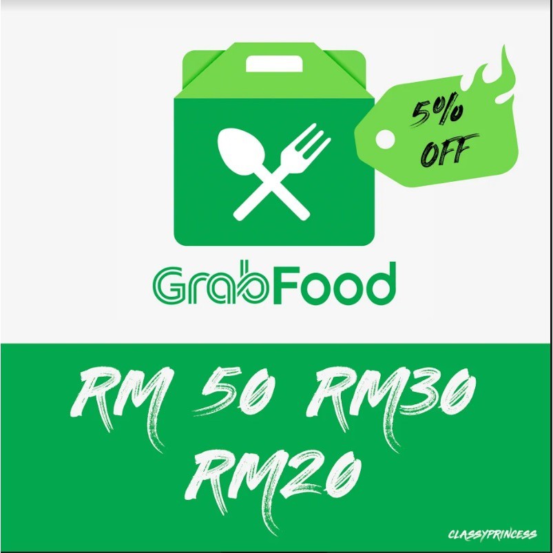 Grab Food E Voucher RM10 RM20 RM30 RM50 Shopee Malaysia