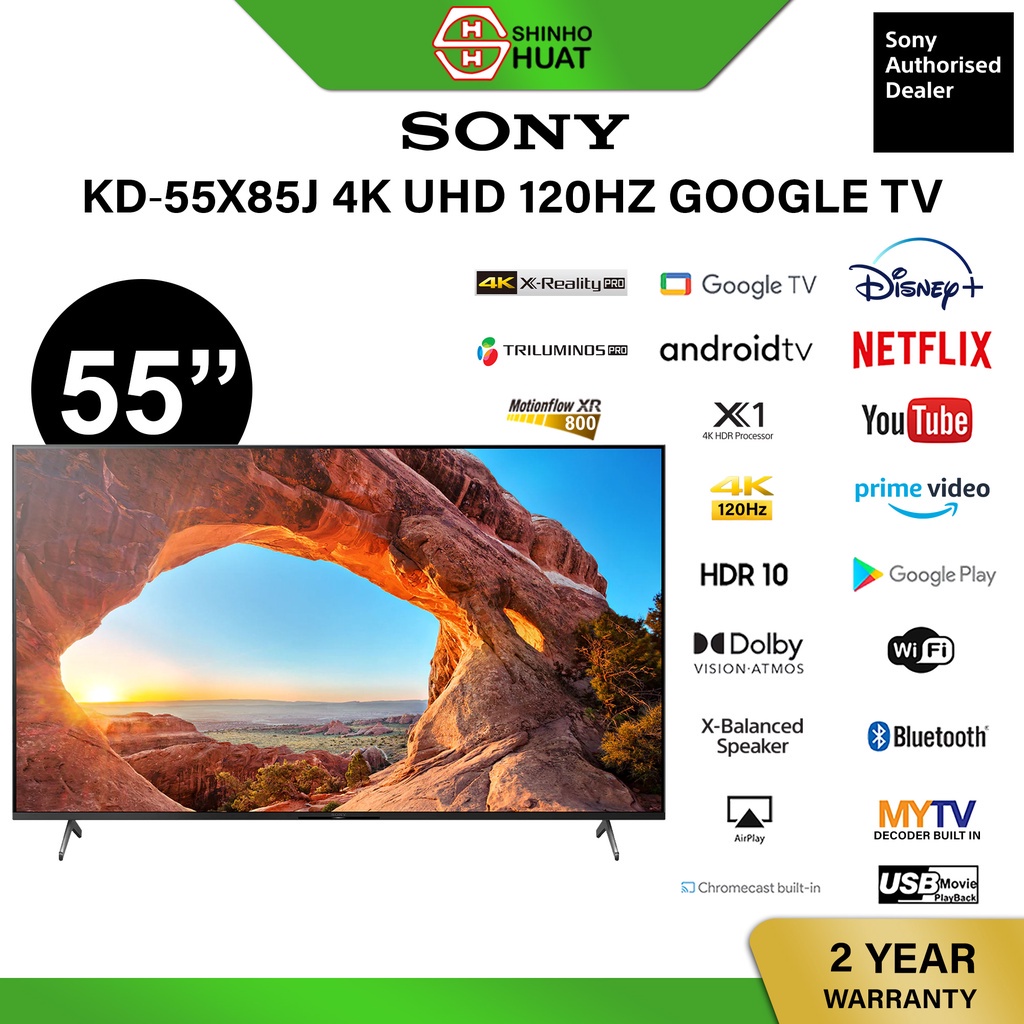 Sony 55 Inch 4K UHD 120Hz Android TV Google TV KD55X85J HDR Google
