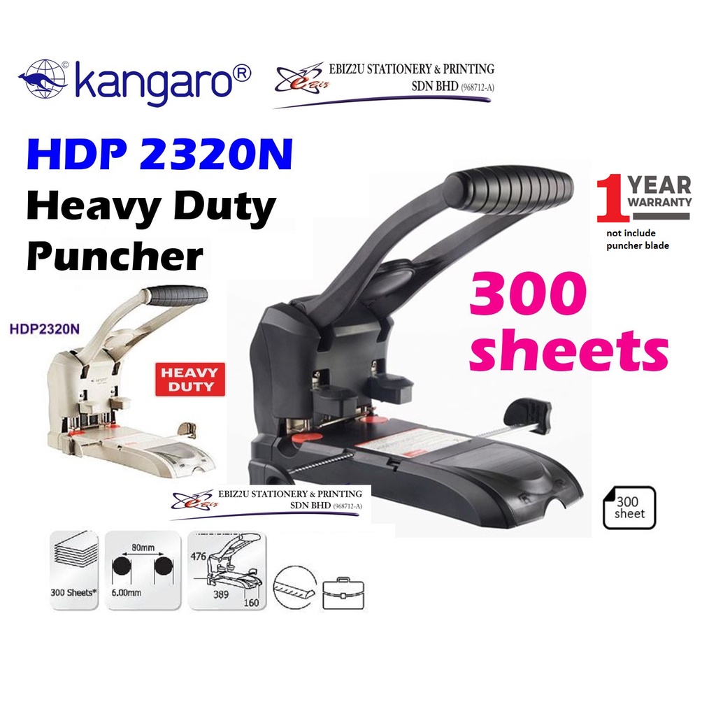 Kangaro Heavy Duty 2 Hole Puncher HDP2320N 300 Sheets ( HDP2320N